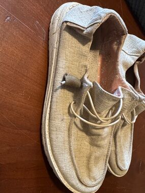 Hey Dude Wendy  Beige Slip-On Canvas Shoes